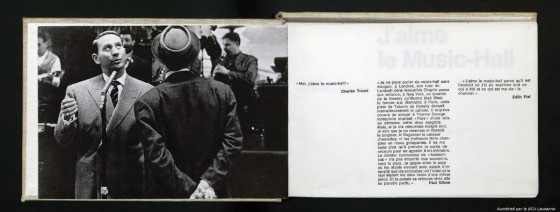 J'aime le Music-Hall, photo Yvan Dalain, graphisme Jacques Plancherel, Lausanne, Editions Rencontre, 1962, p. 2-3.