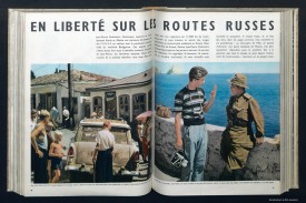 « En liberté sur les routes russes », photo Jean-Pierre Pedrazzini, texte Dominique Lapierre, Paris Match, n° 410, 1957, p. 40-41.