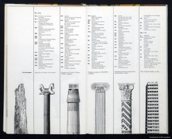 Histoire de l'architecture, graphisme Eric Tschumi, texte Pierre Jacquet, Lausanne, Les Éditions Rencontre, 1965, p. 106-107.