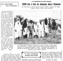 Henry Brandt, « A la recherche des Peuhl Bororo, 2000 km. à dos de chameau dans l’Azaouac », L’Impartial, 24 juillet 1954, p. 1.