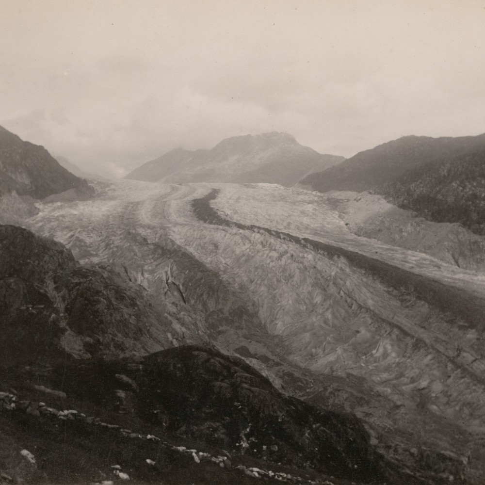 Paul Vionnet, Vue du glacier d’Aletsch, août 1890, épreuve sur papier albuminé